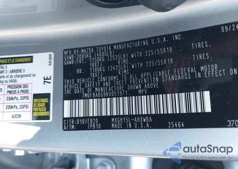 2024 Toyota Corolla Cross Hybrid Xse from USA, damaged, VIN 7MUFBABG9RV051971